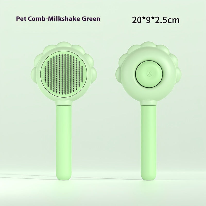 2-in-1 Self-Cleaning Dog Brush Comb with Spray, Pet Grooming Hair Remover